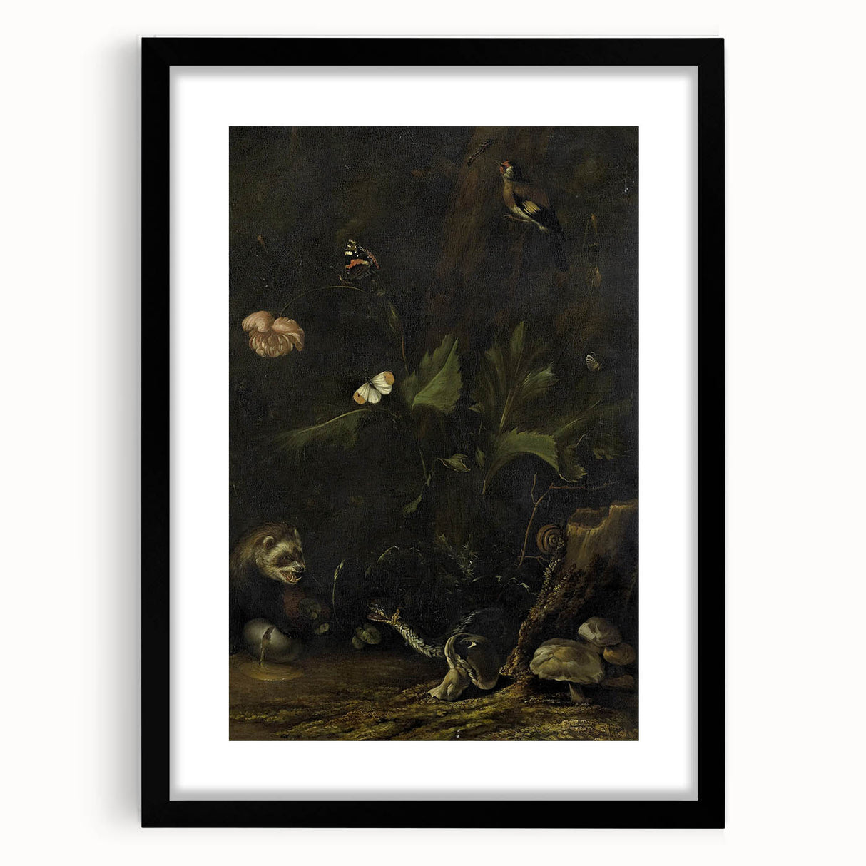 Dark Moody Wall Art Dramatic Woodland Scene with Wildlife