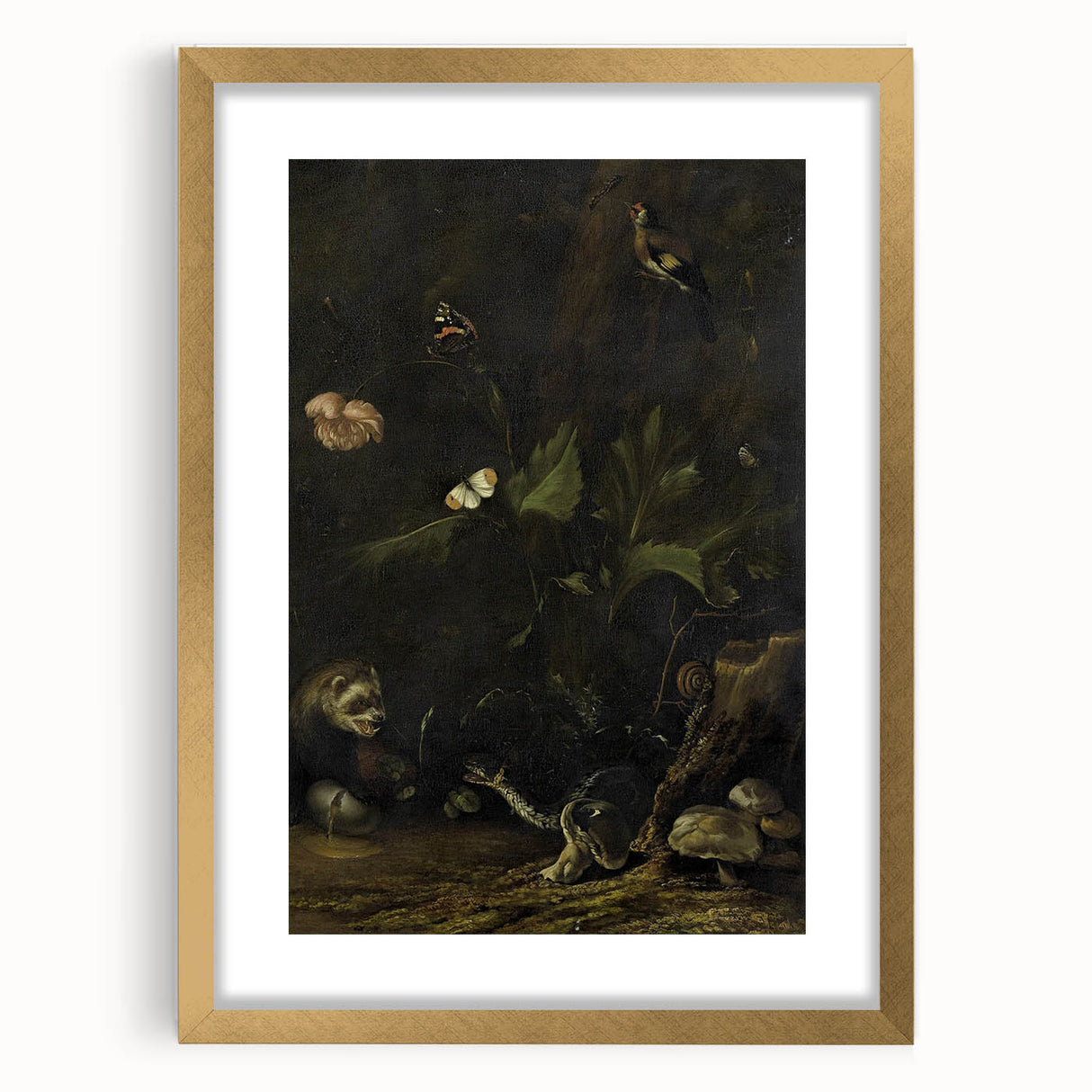 Dark Moody Wall Art Dramatic Woodland Scene with Wildlife