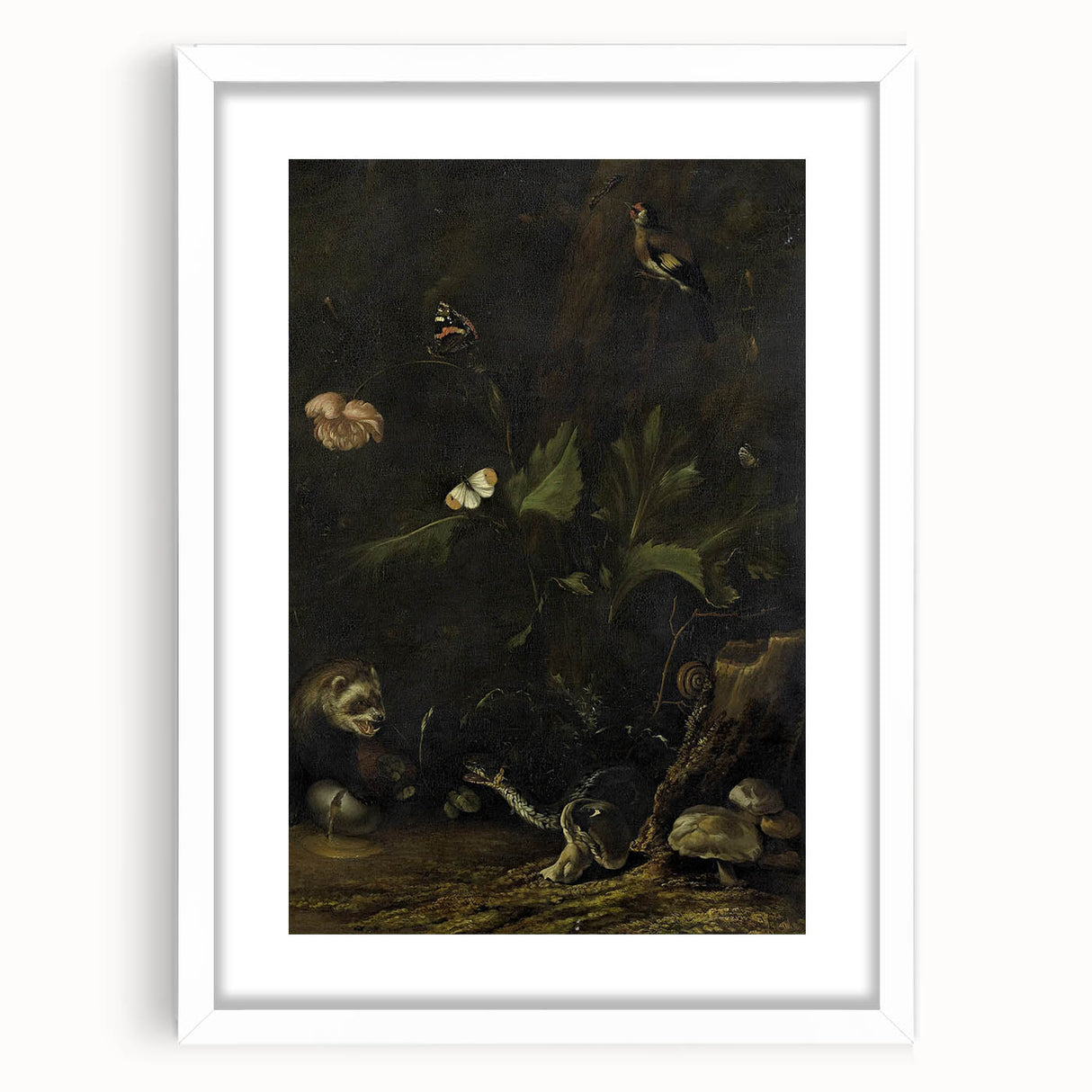 Dark Moody Wall Art Dramatic Woodland Scene with Wildlife