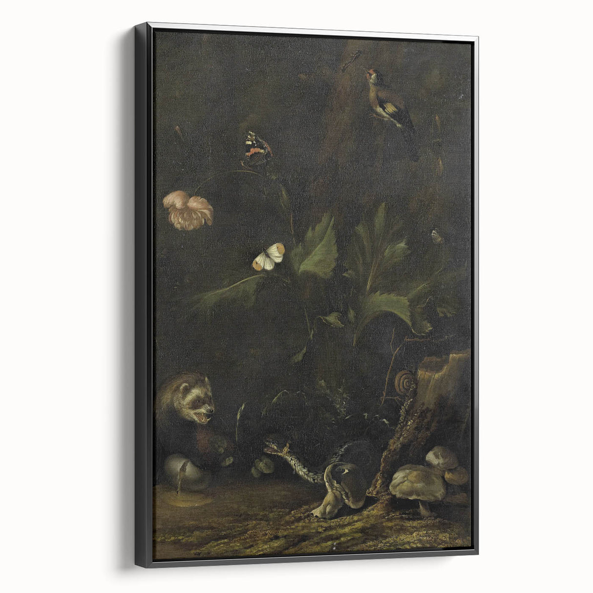 Dark Moody Wall Art Dramatic Woodland Scene with Wildlife