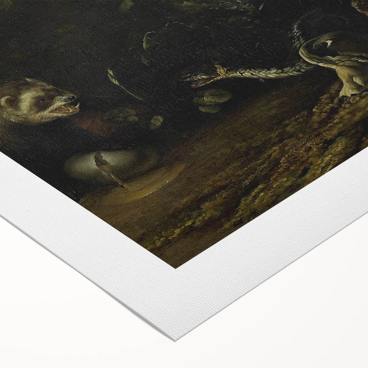 Dark Moody Wall Art Dramatic Woodland Scene with Wildlife