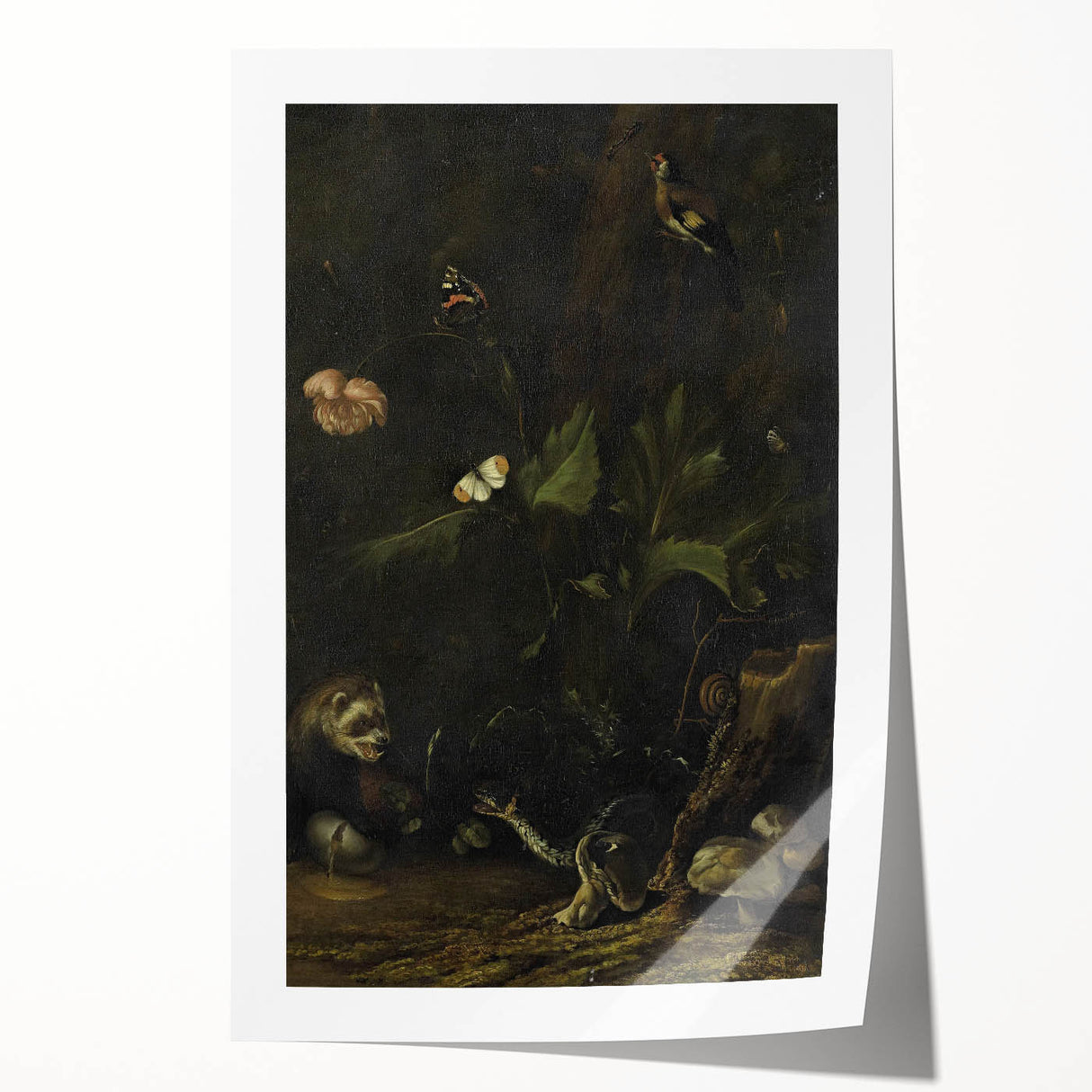 Dark Moody Wall Art Dramatic Woodland Scene with Wildlife