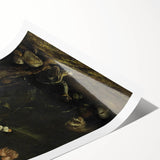 Dark Moody Wall Art Dramatic Woodland Scene with Wildlife