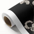 Dark Moody Wall Art - Elegant White Blossoms on Black Background