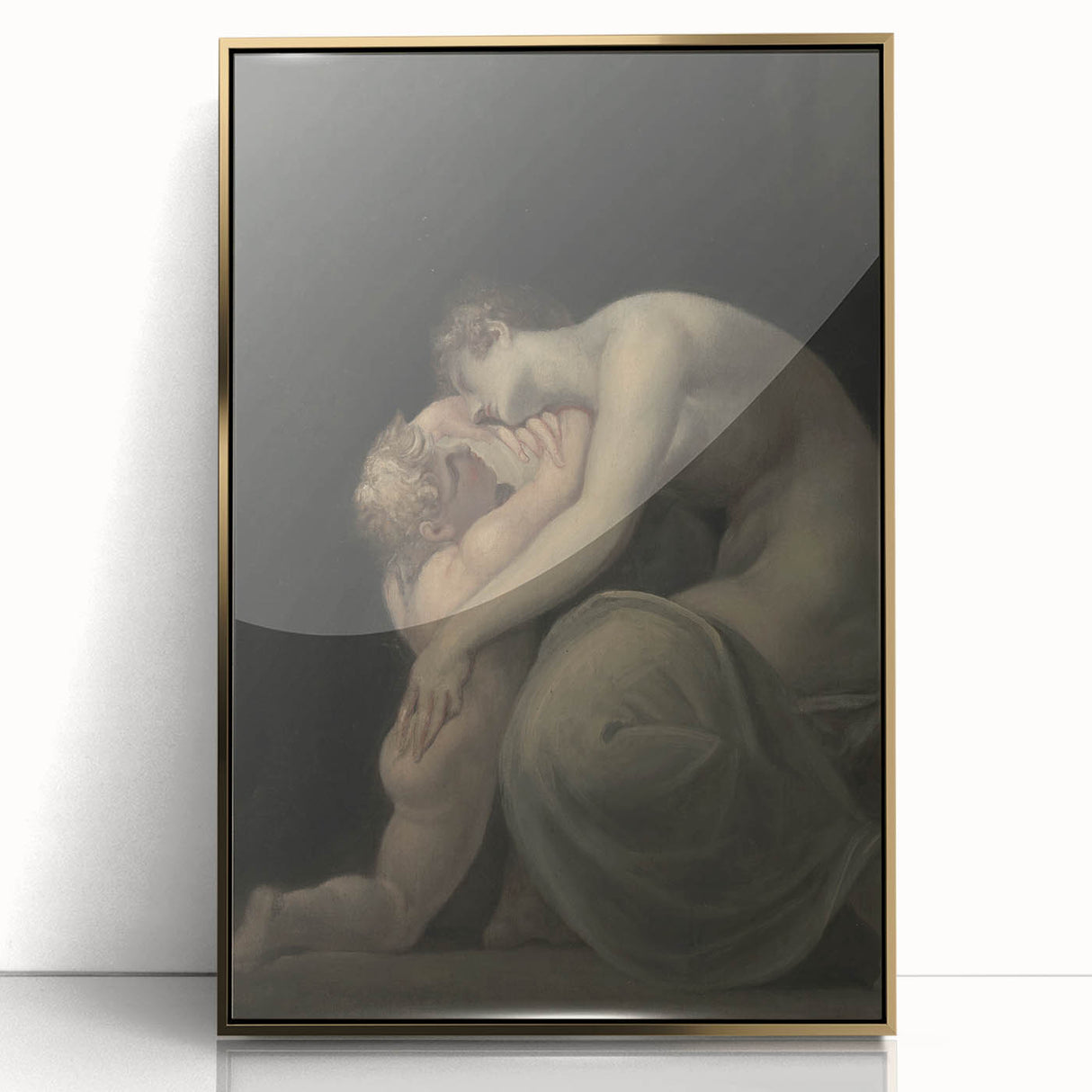 Moody Art Prints - Intimate Embrace in Ethereal Light and Shadows