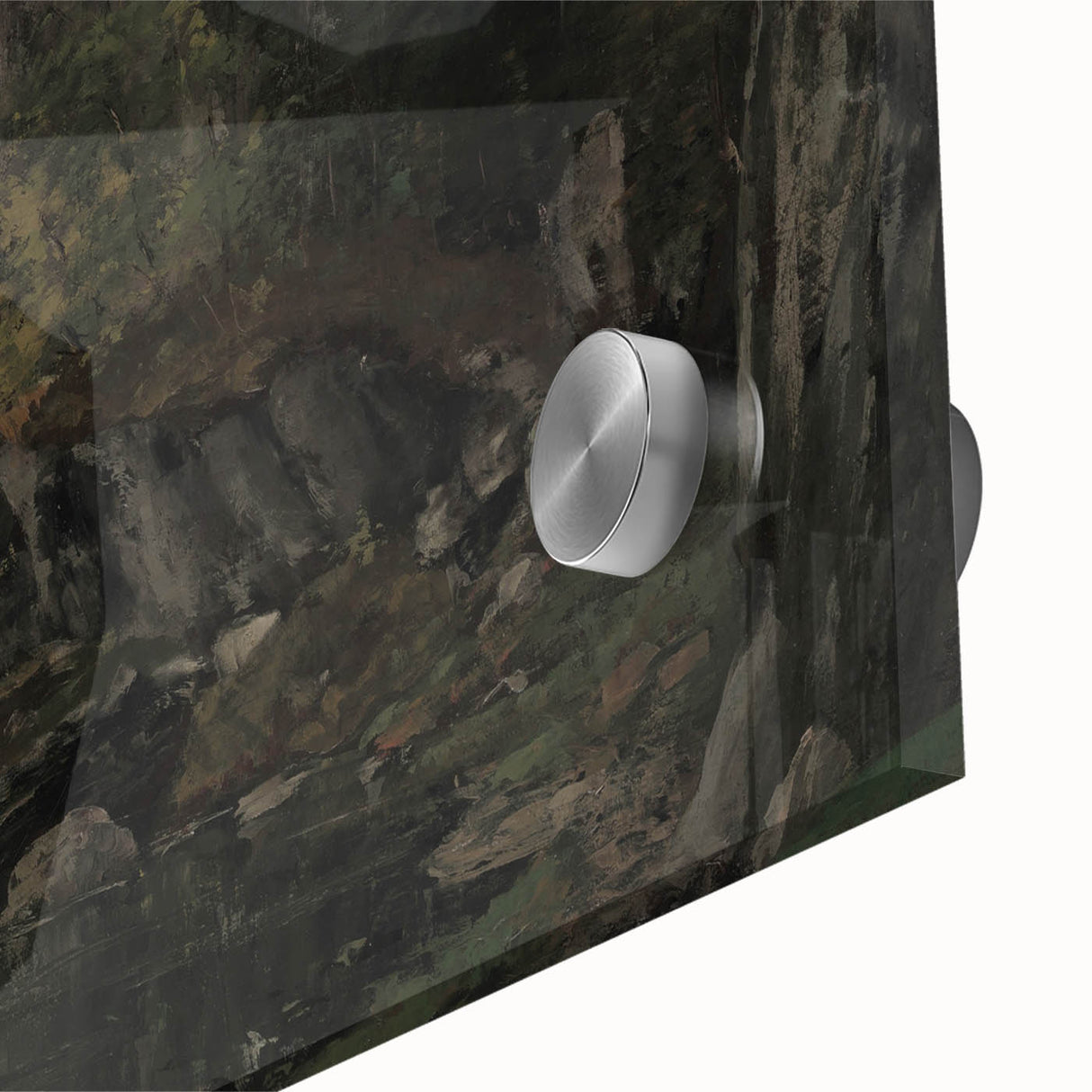 Moody Interior Art - Serene Cliffside Landscape with Deep Forest Tones