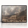 Moody Art Prints - Winter Village Scene with Dramatic Skies