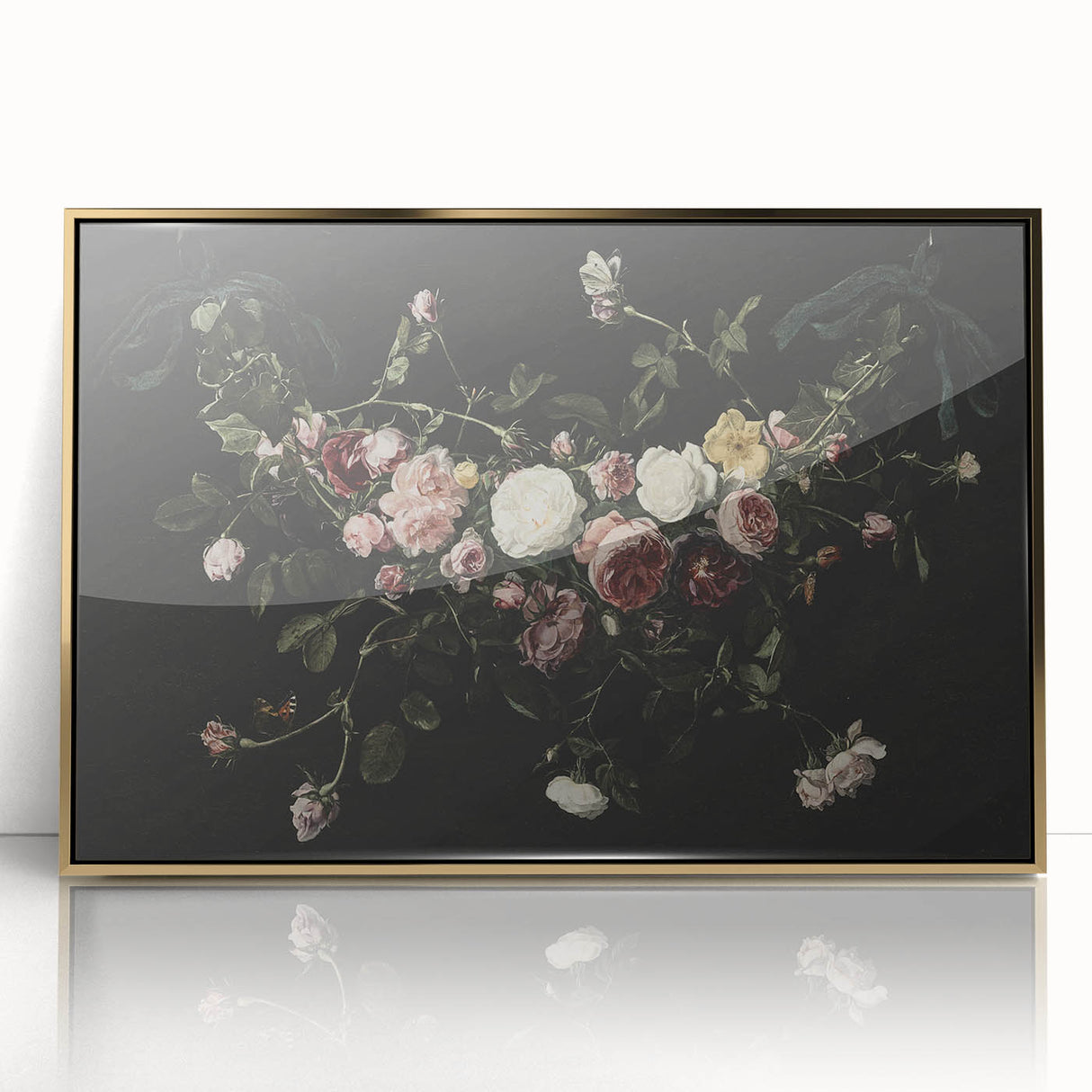 Dark Moody Floral Wall Art - Timeless Dramatic Roses for Interior Decor