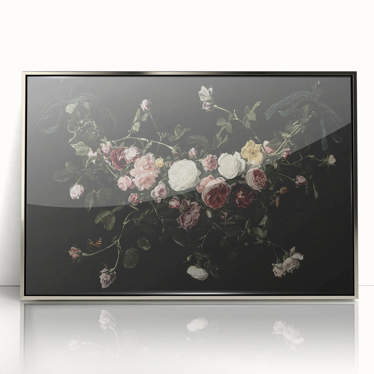 Dark Moody Floral Wall Art - Timeless Dramatic Roses for Interior Decor