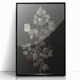 Dark Moody Wall Art - Intricate Botanical with Insects for Elegant Decor