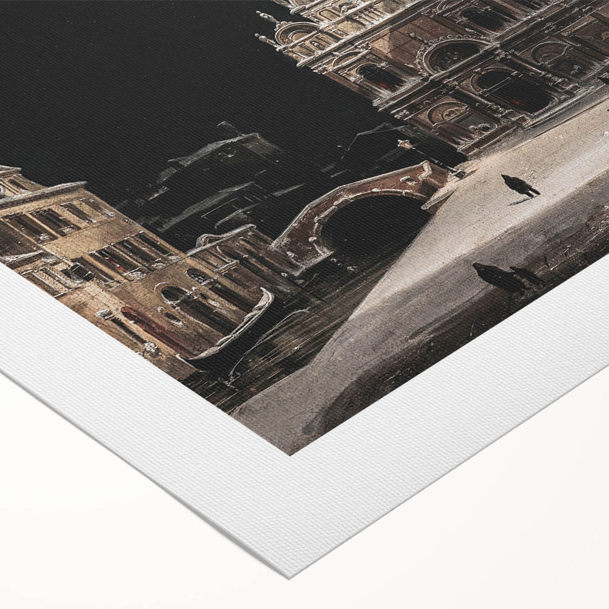 Moody Venetian Nightscape Wall Art - Dark Cityscape for Interior Decor