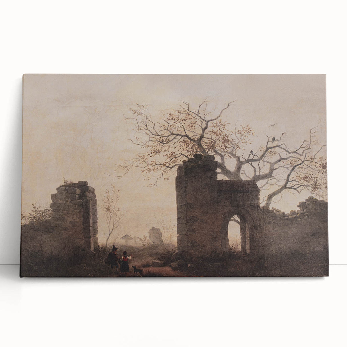 Dark Art Decor - Timeless Ruins and Bare Tree Scene for Moody Interiors