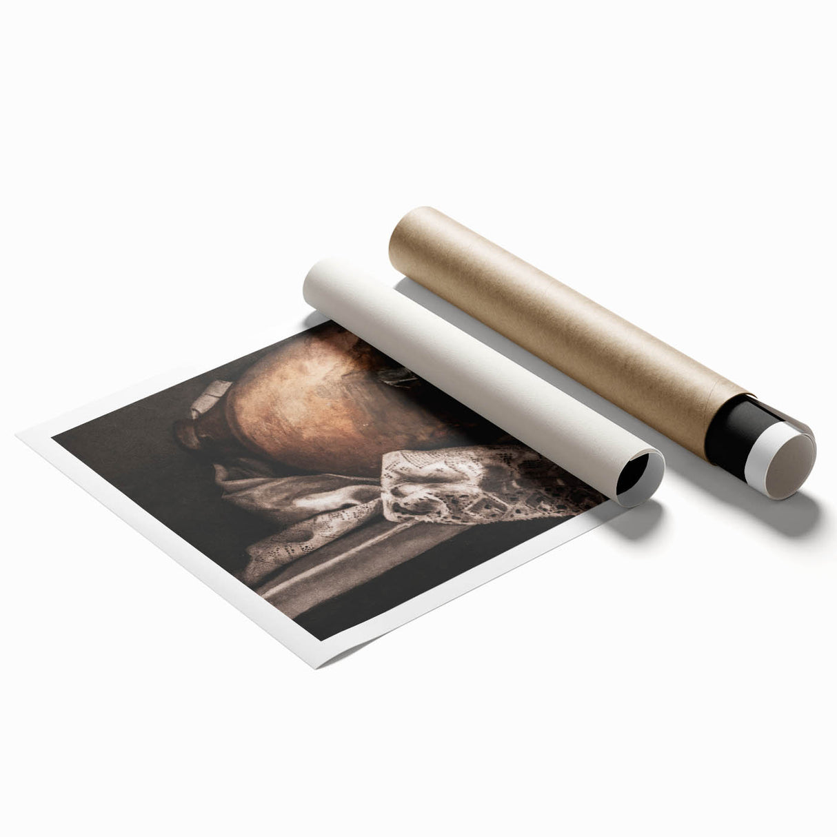 Moody Still Life Vase Art - Dark Timeless Decor for Elegant Interiors