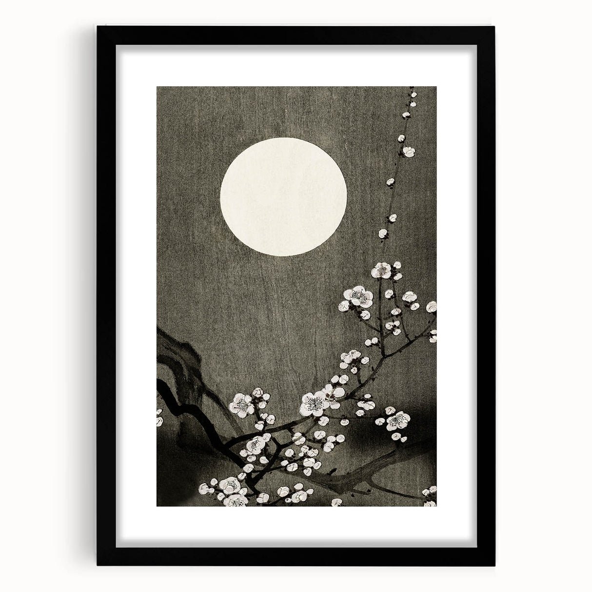 Dark Moody Wall Art - Lunar Blossom Elegance for Dramatic Interiors