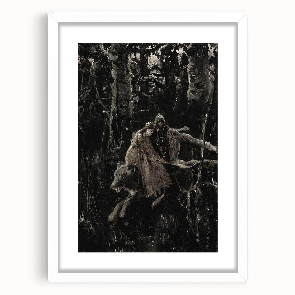 Dark Moody Wall Art - Dramatic Knight and Forest Scene for Interiors