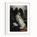 Dark Moody Wall Art - Gothic Guardian Angel Scene for Dramatic Interiors