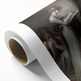 Dark Moody Wall Art - Quiet Reflection with Figures for Elegant Interiors