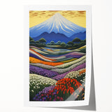 Electric Floral Mountain Art – Vibrant Modern Electric Wall Canvas
