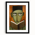 Electric Art Canvas - Abstract Portrait in Green and Burnt Orange