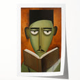 Electric Art Canvas - Abstract Portrait in Green and Burnt Orange
