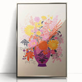 Vibrant Electric Floral Canvas – Modern Electric Decor Print