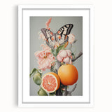 Electric Butterfly & Citrus Canvas – Vibrant Modern Art Print