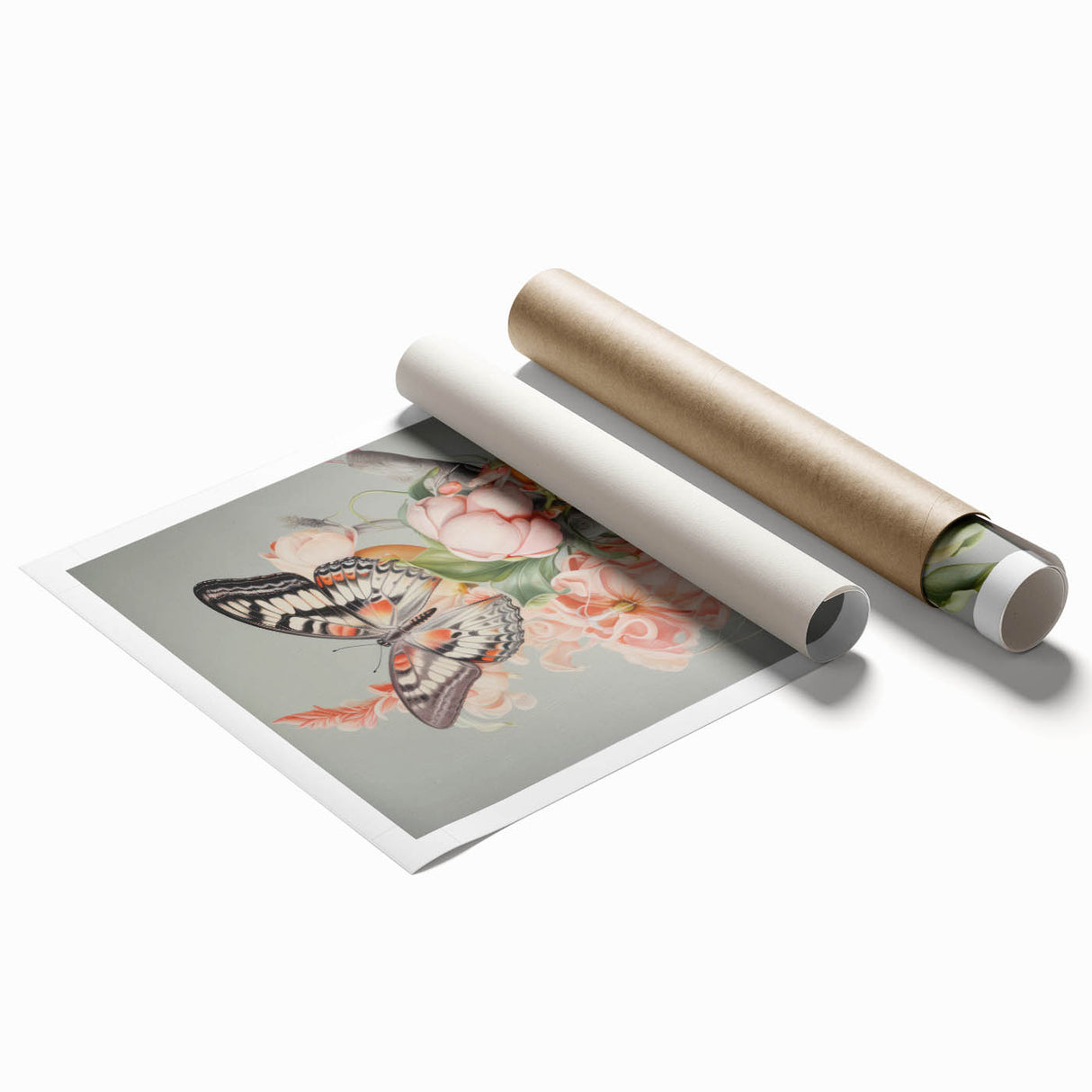Electric Butterfly & Citrus Canvas – Vibrant Modern Art Print