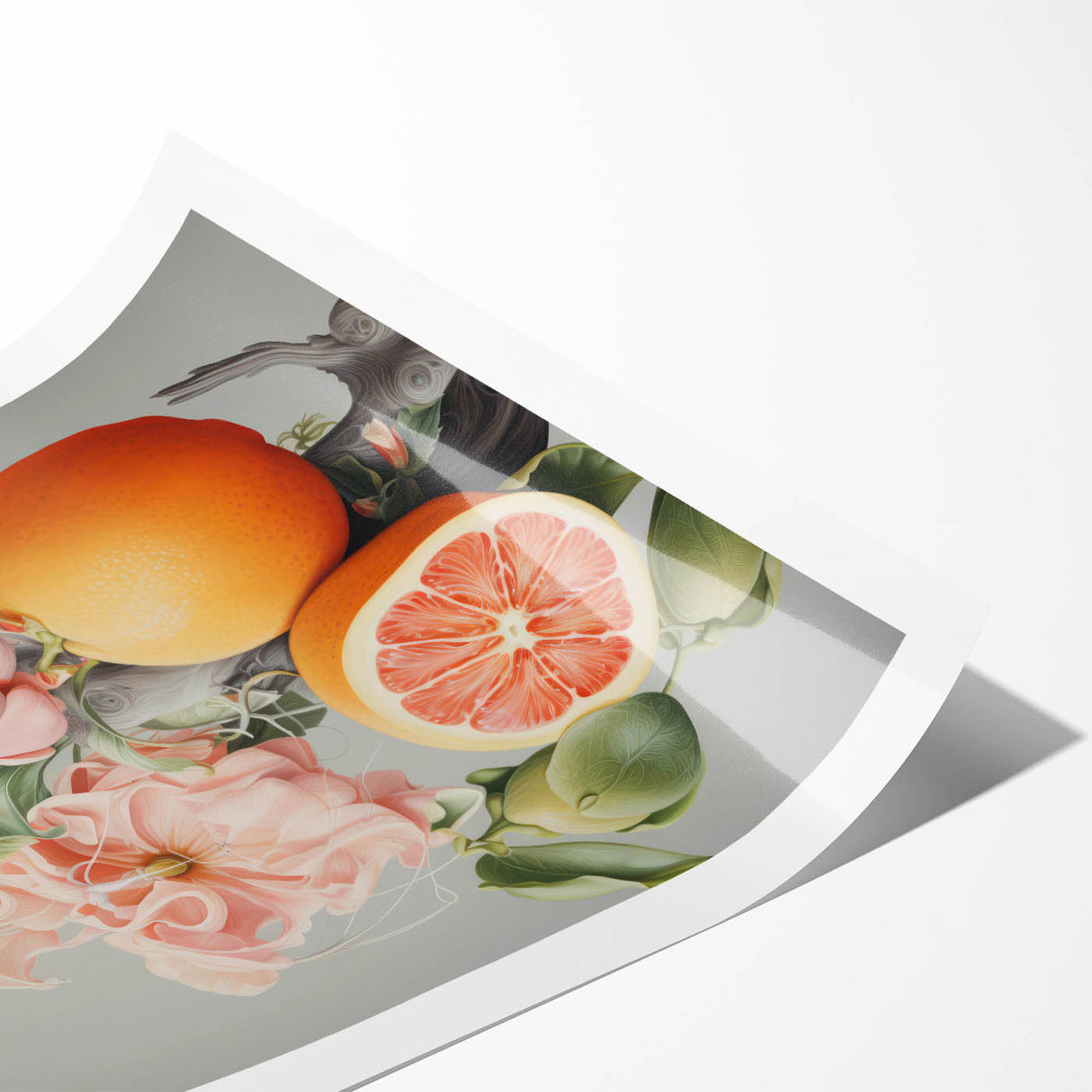 Electric Butterfly & Citrus Canvas – Vibrant Modern Art Print