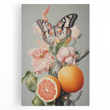 Electric Butterfly & Citrus Canvas – Vibrant Modern Art Print