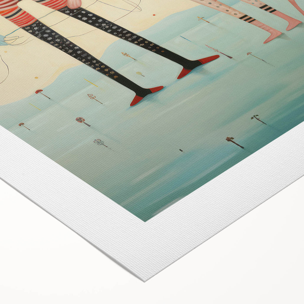 Whimsical Electric Cat Duo Canvas – Playful Modern Art Print