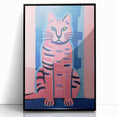 Abstract Electric Cat Art – Modern Vibrant Electric Wall Canvas Decor