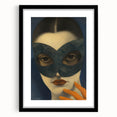 Abstract Electric Portrait Art - Modern Masked Face Vibrant Decor