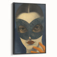 Abstract Electric Portrait Art - Modern Masked Face Vibrant Decor