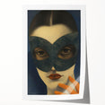 Abstract Electric Portrait Art - Modern Masked Face Vibrant Decor