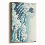 Electric Wave Wall Art - Dynamic Abstract Ocean Design for Modern Decor