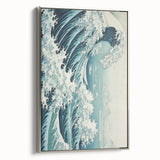 Electric Wave Wall Art - Dynamic Abstract Ocean Design for Modern Decor
