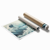 Electric Wave Wall Art - Dynamic Abstract Ocean Design for Modern Decor