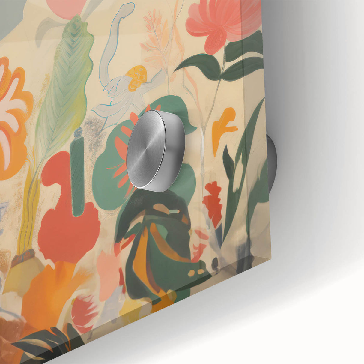 Modern Electric Abstract Portrait - Vibrant Floral and Figurative Art