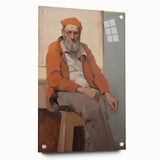 Expressive Electric Wall Art - Warm Portrait of Man in Orange Tones