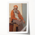 Expressive Electric Wall Art - Warm Portrait of Man in Orange Tones