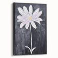 Minimalist Electric Flower Art - Black and White Floral Canvas Decor