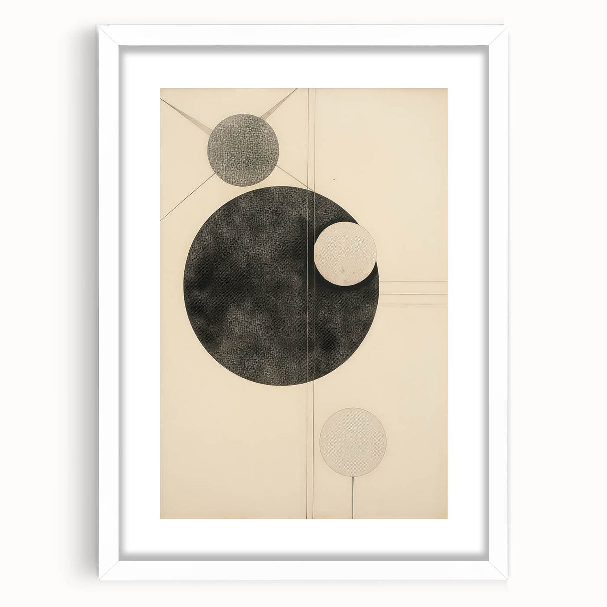 Minimalist Geometric Electric Art - Abstract Circles Canvas Decor