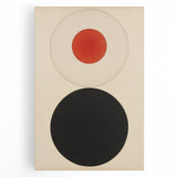 Bold Minimalist Circle Art - Red and Black Geometric Wall Canvas Decor
