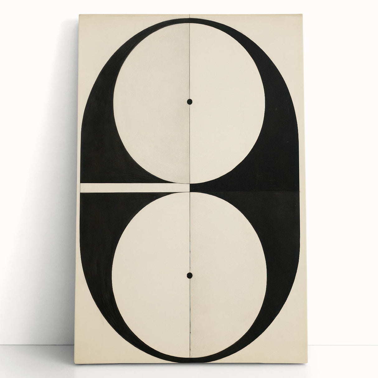 Symmetrical Minimalist Art - Black and White Geometric Canvas Decor
