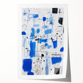 Abstract Electric Blue Wall Art - Modern Vibrant Art Print for Home Decor