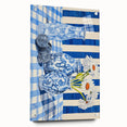 Classic Electric Art Canvas – Blue Floral Vase Electric Wall Decor
