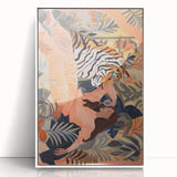 Surreal Electric Art Canvas – Vibrant Tiger & Foliage Wall Decor