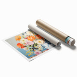 Electric Floral Wall Art - Vibrant Bouquet in Modern Vase with Pastel Hues