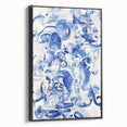 Vibrant Electric Blue Abstract Wall Art - Modern Fluid Electric Canvas
