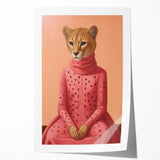 Chic Electric Cheetah Portrait Art – Modern Vibrant Electric Wall Decor